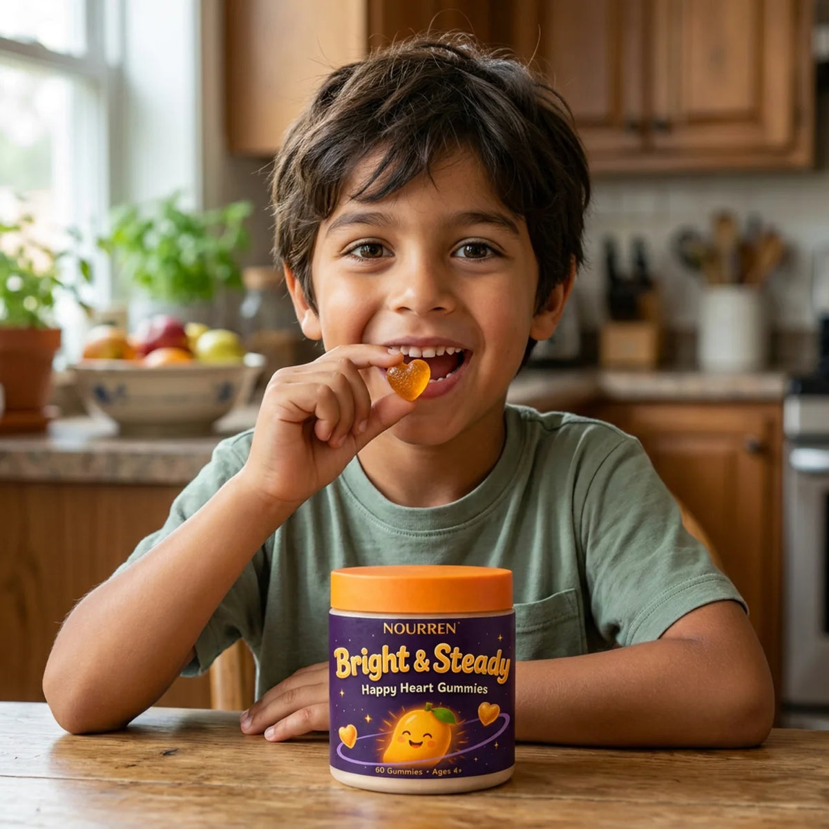 Child enjoying their daily Nourren mango gummies